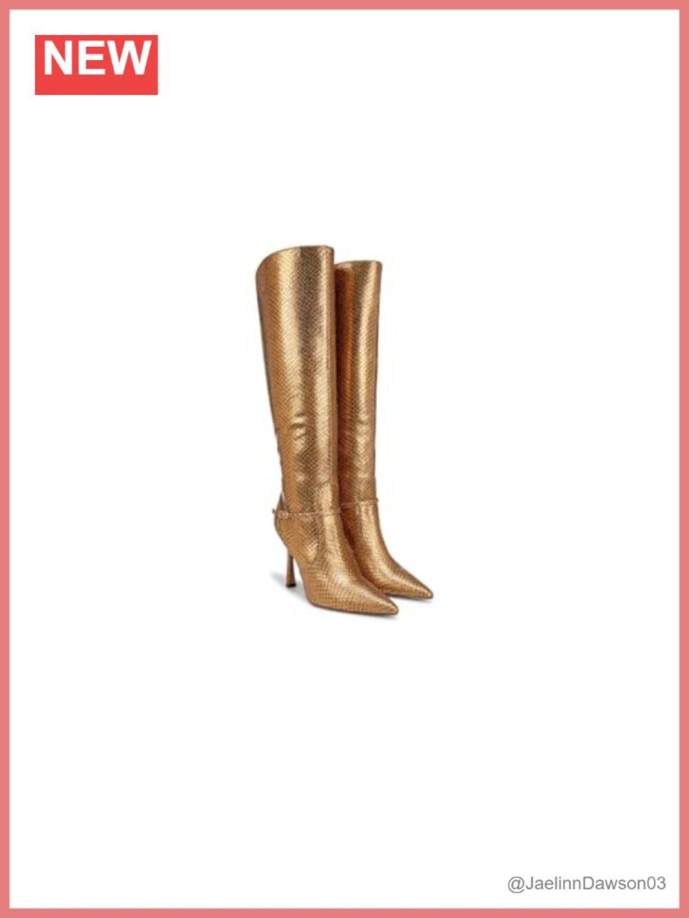 Leather Over-the-Knee Boots with Belt Detailing and Flare Heel